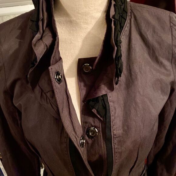 🌺 Tahari *Chic* Parisienne-Style Ruffle Jacket Sz 2 - Picture 5 of 8